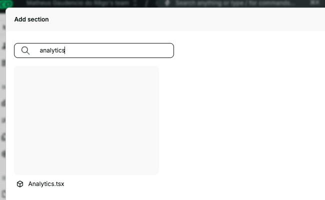 Adding Analytics section