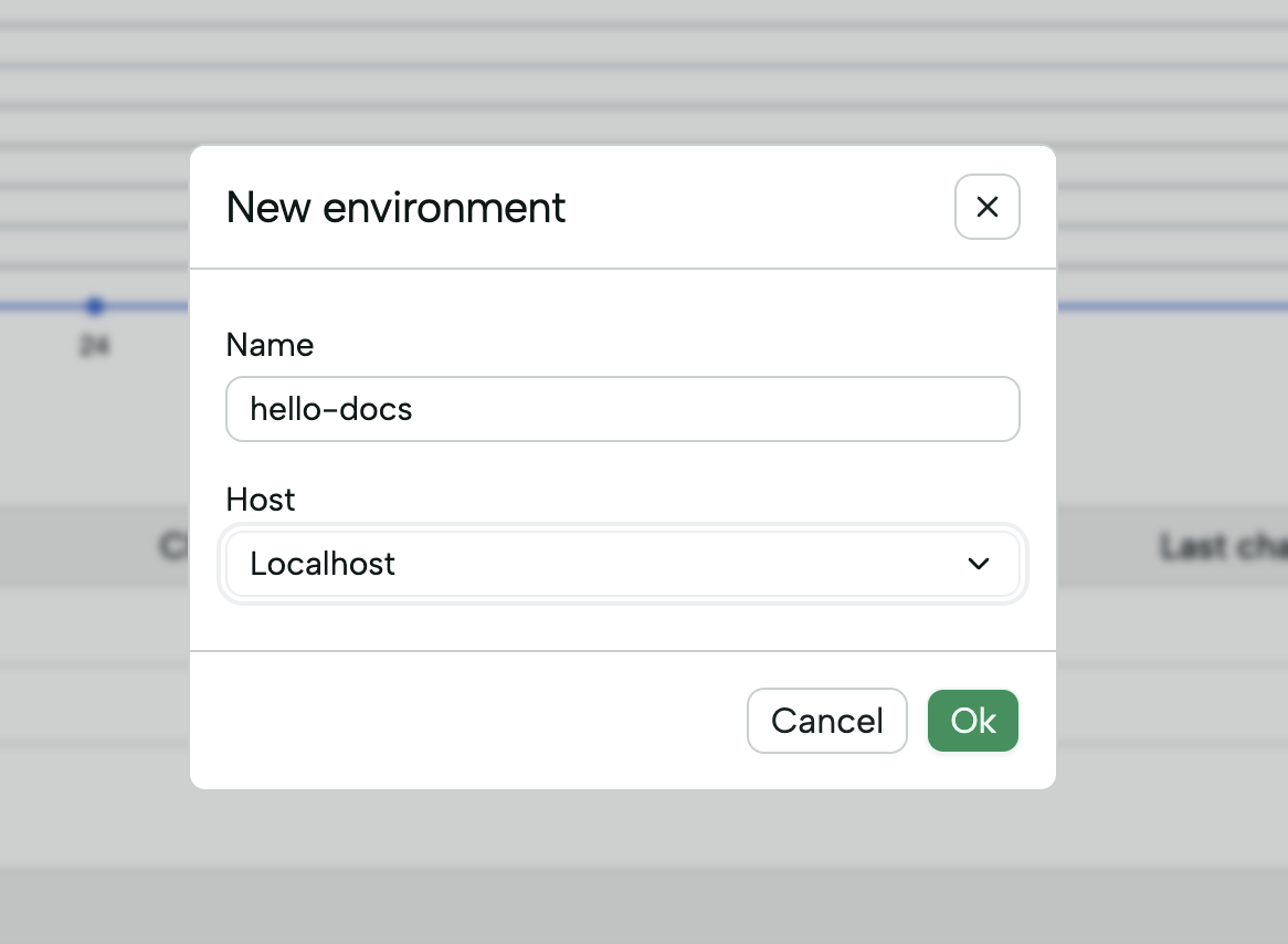 Choosing environment and starting server